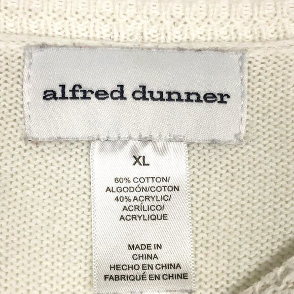 Alfred Dunner Color-Blocked Mixed Stitch Grannycore Knit Crewneck Sweater - Picture 5 of 12